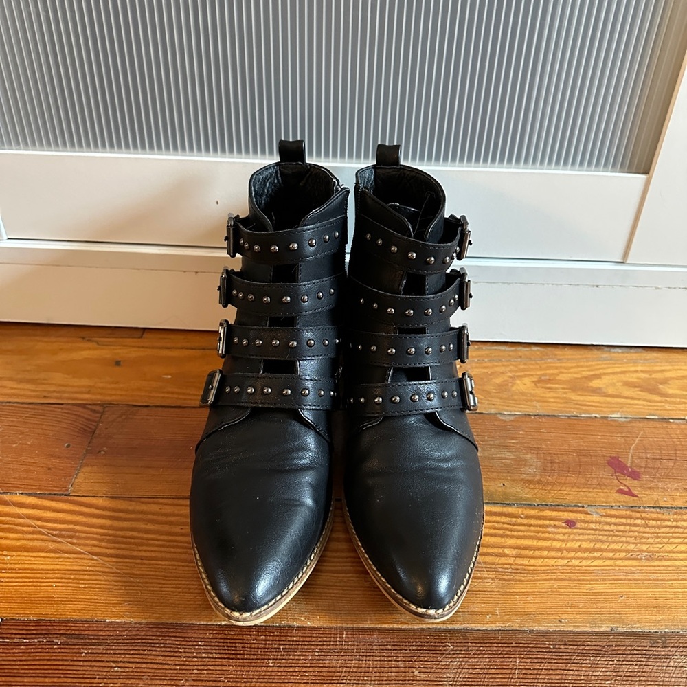 Chic Black Studded Ankle Boots